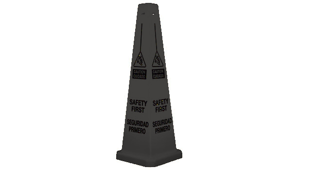 Lamba Cones & Stands - MESSAGE LABELS - Watch your step w/fall symbol (Black & Red on Yellow)