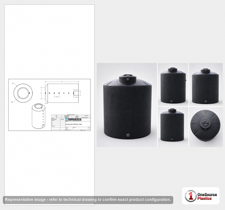 165 Gallon Plastic Water Storage Tank