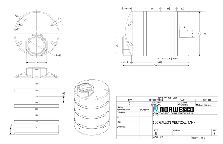 500 Gallon Plastic Water Storage Tank