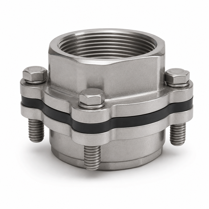 1 1/2" 316 SS Female NPT Bolted Fitting w/ EPDM Gasket - polypropylene