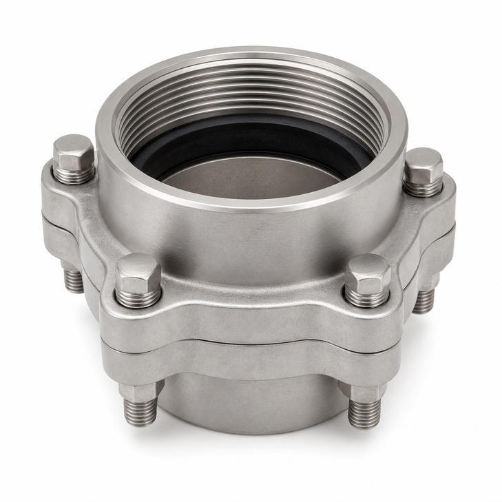 4" 316 SS Female NPT Bolted Fitting w/ EPDM Gasket - stainless steel