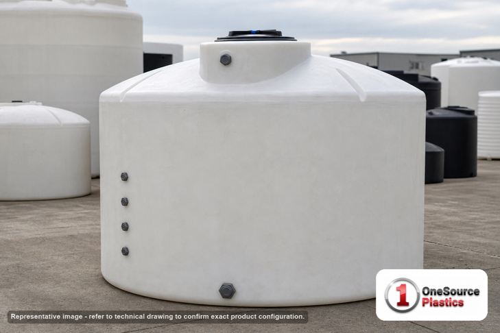 550 Gallon Plastic Water Storage Tank. . Manufacturer part number N-40703. Sold by OneSource Plastics (https://www.onesourceplastics.com).