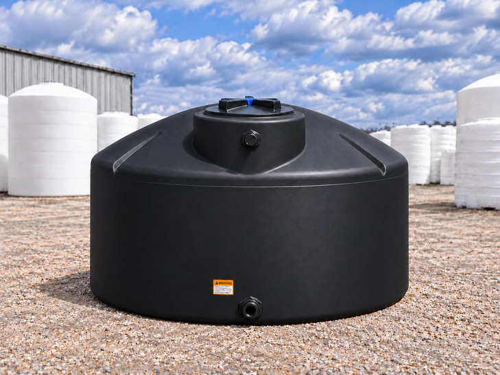 Norwesco 1100 Gallon Black Water Storage Tank (N-40704), 87 in dia x 53 in H