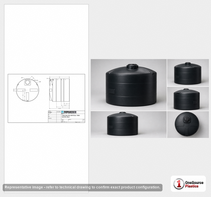2450 Gallon Plastic Water Storage Tank