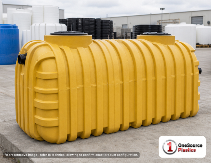 LOCKED - 1000 Gallon Two Compartment Septic Tank with Gaskets and Tees for Canada