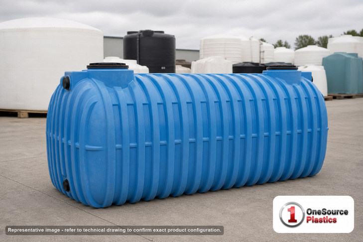 LOCKED - 1500 Gallon Two Compartment Bruiser Multi-Use Underground Tank with IAPMO Gaskets and Tees