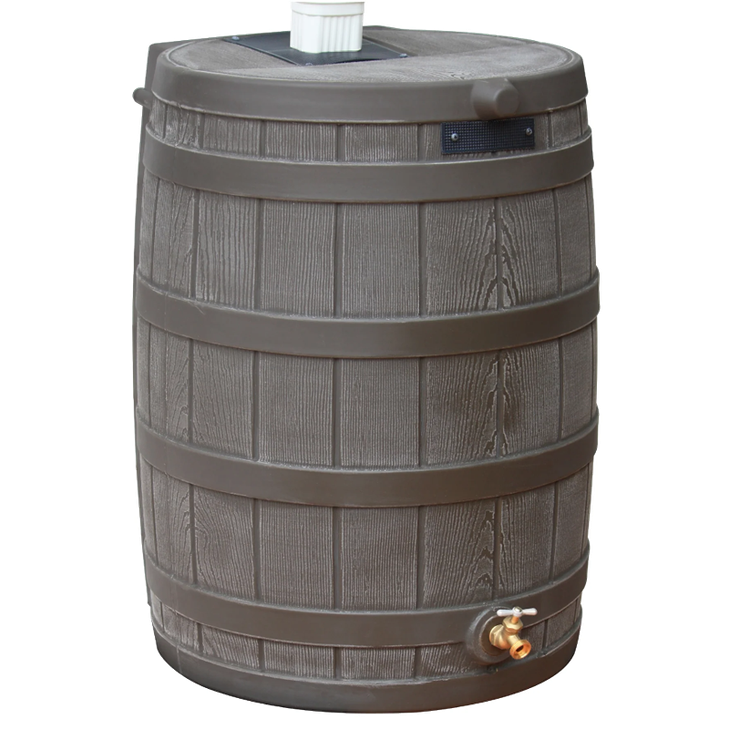LOCKED - 50 Gallon Rain Wizard Rain Barrel in Oak