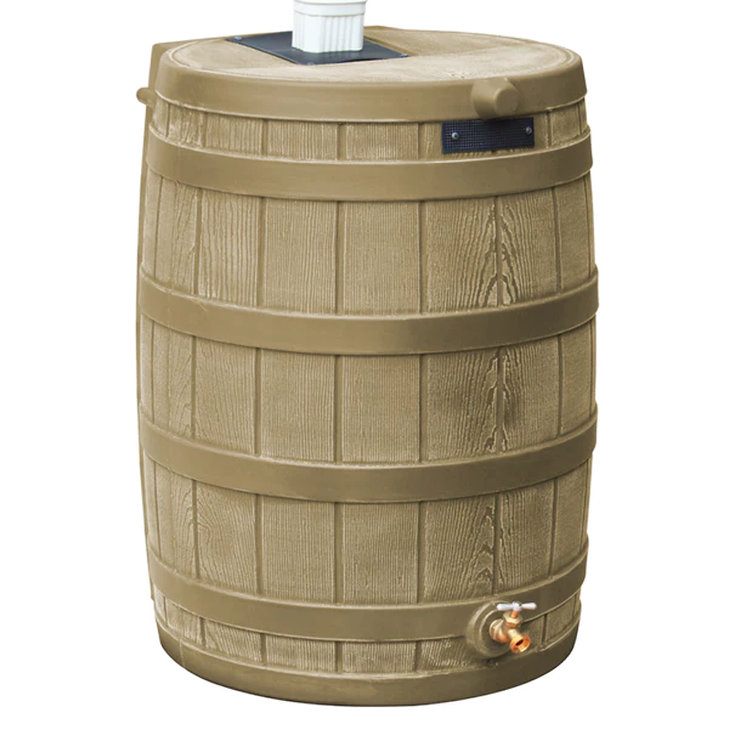 LOCKED - 50 Gallon Rain Wizard Rain Barrel in Khaki