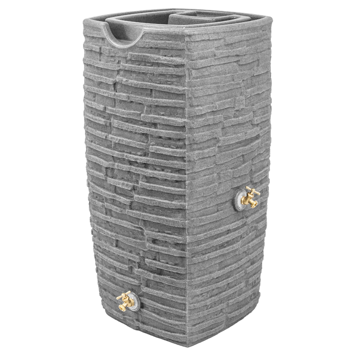 LOCKED - 50 Gallon Impressions Riverwalk Rain Saver Rain Barrel in Dark Granite