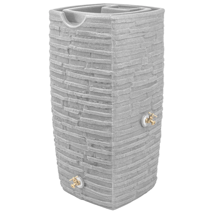 LOCKED - 50 Gallon Impressions Riverwalk Rain Saver Rain Barrel in Light Granite