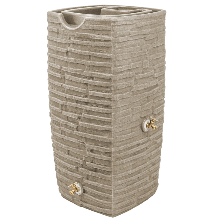 LOCKED - 50 Gallon Impressions Riverwalk Rain Saver Rain Barrel in Sandstone