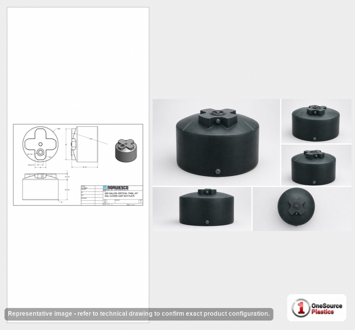 600 Gallon Plastic Water Storage Tank