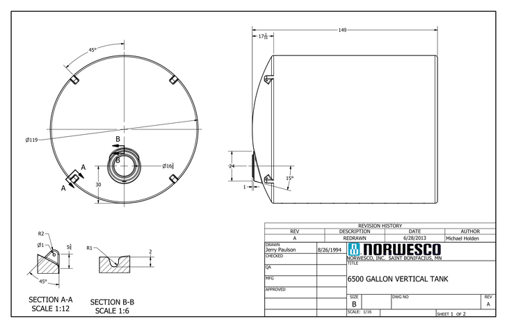 6500 Gallon Plastic Water Storage Tank