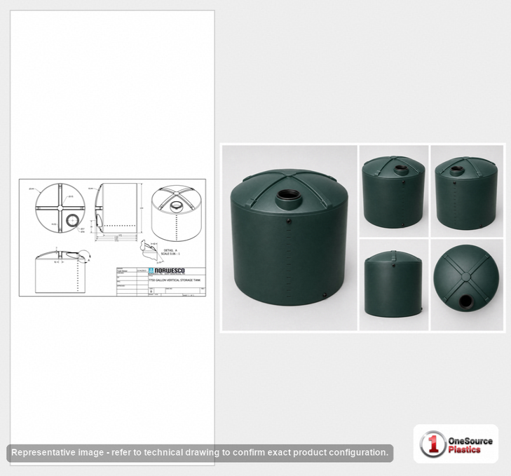 7750 Gallon Plastic Water Storage Tank