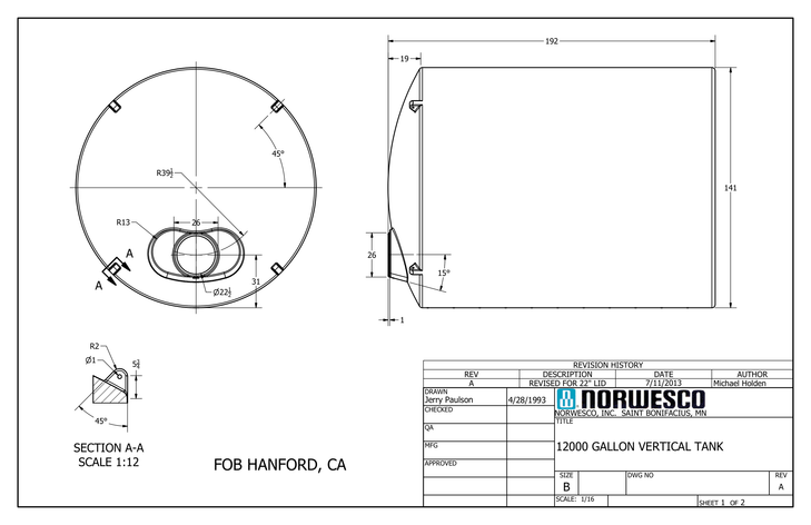 12000 Gallon Plastic Water Storage Tank