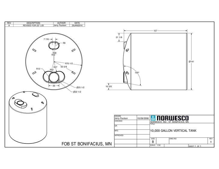 10000 Gallon Plastic Water Storage Tank