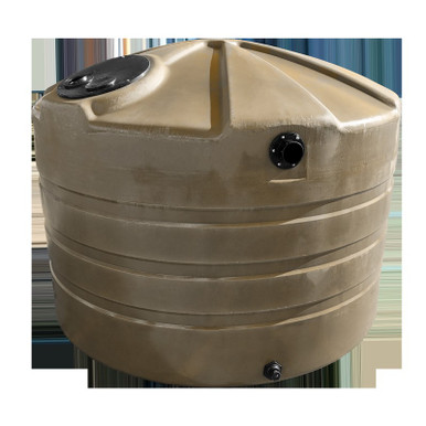 Bushman 730 Gallon Plastic Low Profile Vertical Rainwater Collection Storage Tank in Mocha