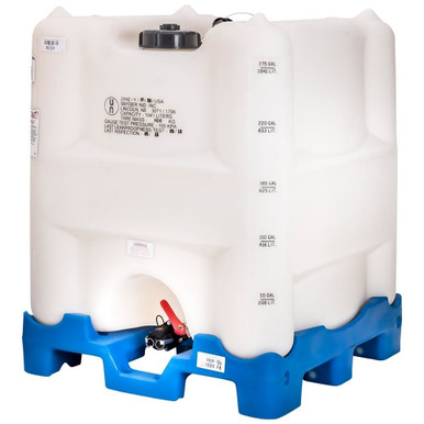 Snyder 275 Gallon Plastic Stackable IBC Tote Tank Payloader System with EPDM Gaskets