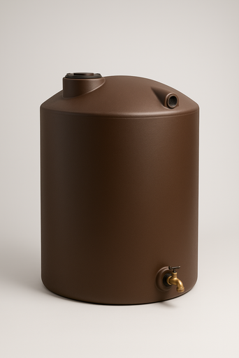 Bushman 5000 Gallon Plastic Vertical Rainwater Harvesting Tank in Dark Brown