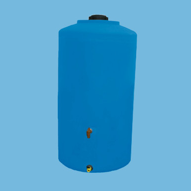 Bushman 100 Gallon Plastic Vertical Emergency Water Storage Tank in Blue