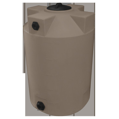 Bushman 100 Gallon Plastic Vertical Water Storage Tank in Mocha