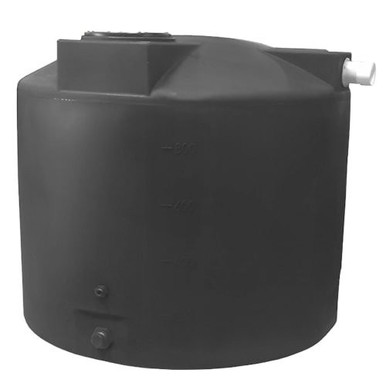 Bushman 1000 Gallon Plastic Vertical Rainwater Harvesting Tank in Black