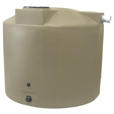 Bushman 1000 Gallon Plastic Vertical Rainwater Harvesting Tank in Mocha