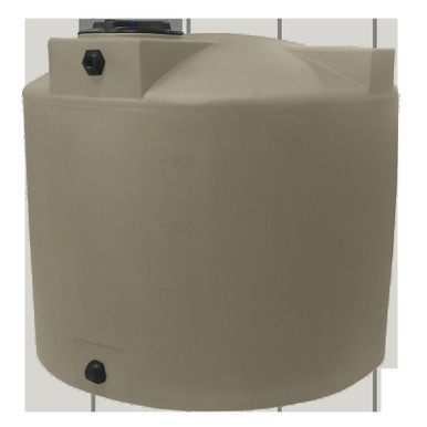 Bushman 1000 Gallon Plastic Vertical Water Storage Tank in Mocha