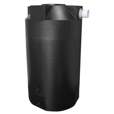 Bushman 125 Gallon Plastic Vertical Rainwater Harvesting Tank in Black