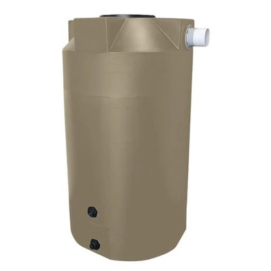 Bushman 125 Gallon Plastic Vertical Rainwater Harvesting Tank in Mocha