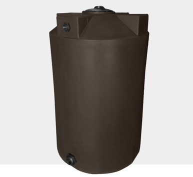 Bushman 200 Gallon Plastic Vertical Rainwater Harvesting Tank in Brown