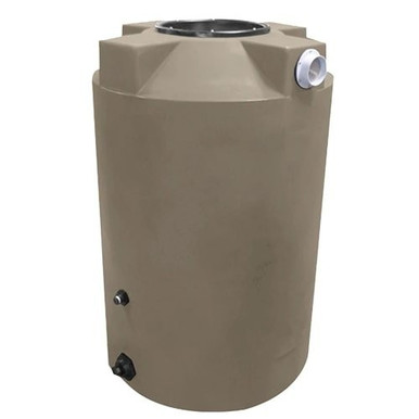 Bushman 200 Gallon Plastic Vertical Rainwater Harvesting Tank in Mocha