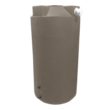 Bushman 250 Gallon Plastic Vertical Rainwater Harvesting Tank in Mocha