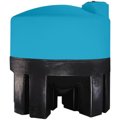 Norwesco 2500 Gallon 30 Degree HDPE Cone Bottom Tank with Poly Stand in Blue