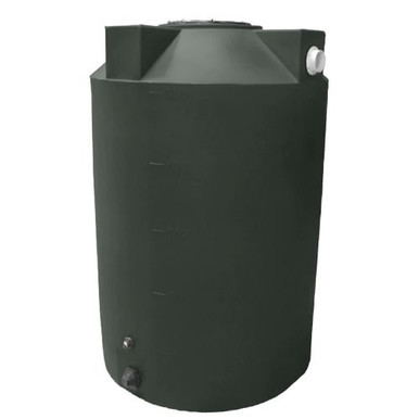 Bushman 500 Gallon Plastic Vertical Rainwater Harvesting Tank in Green
