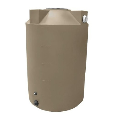 Bushman 500 Gallon Plastic Vertical Rainwater Harvesting Tank in Mocha