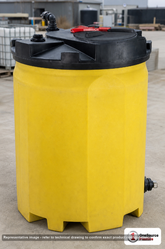 Snyder Industries 150 Gallon Plastic Vertical Double Wall Waste Oil Tank in Yellow