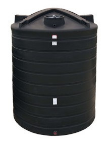Enduraplas 10,000 Gallon Plastic Vertical Water Storage Tank in Black
