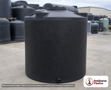 Snyder Industries 1300 Gallon ASTM XLPE Black Vertical Storage Tank