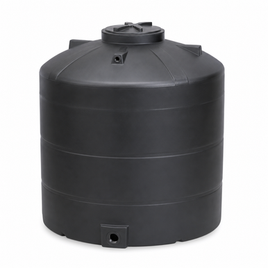 3200 Gallon Plastic Vertical Water Storage Tank in Black