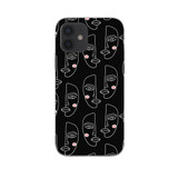 One Line Faces  Pattern iPhone Soft Case By Artists Collection