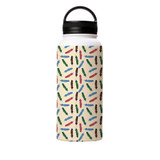 Abstract Feather Pattern Water Bottle By Artists Collection