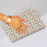 Abstract Feather Pattern Clutch Bag By Artists Collection