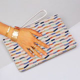 Abstract Lines Pattern Clutch Bag By Artists Collection