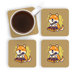 Shiba Dog Eating Sushi Coaster Set By Vexels