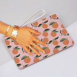 Abstract Orange Pattern Clutch Bag By Artists Collection