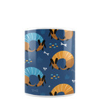Curled Up Dogs Pattern Coffee Mug By Artists Collection
