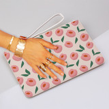 Abstract Peach Pattern Clutch Bag By Artists Collection