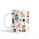 Cute Dogs Playing Pattern Coffee Mug By Artists Collection