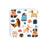 Cute Dogs Playing Pattern Coaster Set By Artists Collection